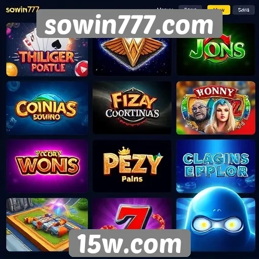 Variedade de jogos disponíveis na plataforma sowin777